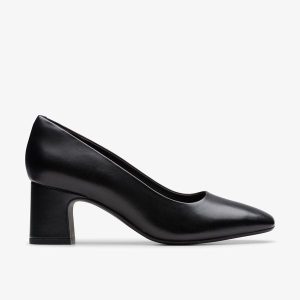 WOMENS Fernie Court Black Leather Court Shoes