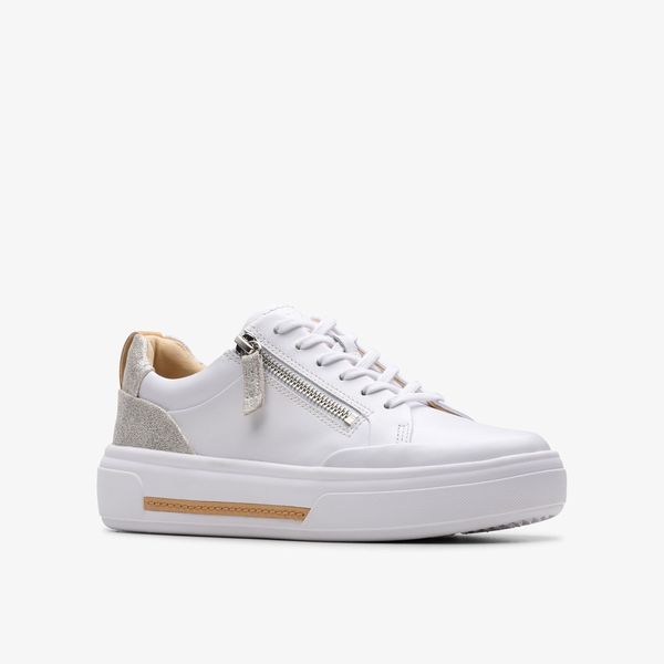 Womens Hollyhock Zip Silver Leather Sneakers - Image 4