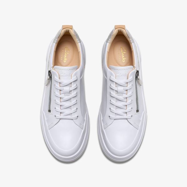 Womens Hollyhock Zip Silver Leather Sneakers - Image 6