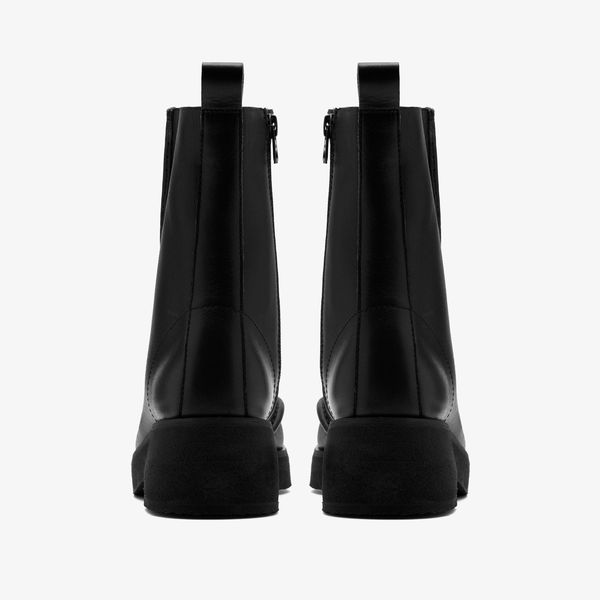 Womens Effery Zip Black Leather Boots - Image 5