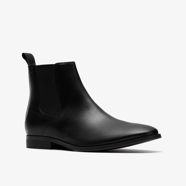 Mens Paulton Easy Black Leather Chelsea Boots - Image 4
