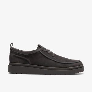 Mens Polden Moc Dark Grey Suede Shoes