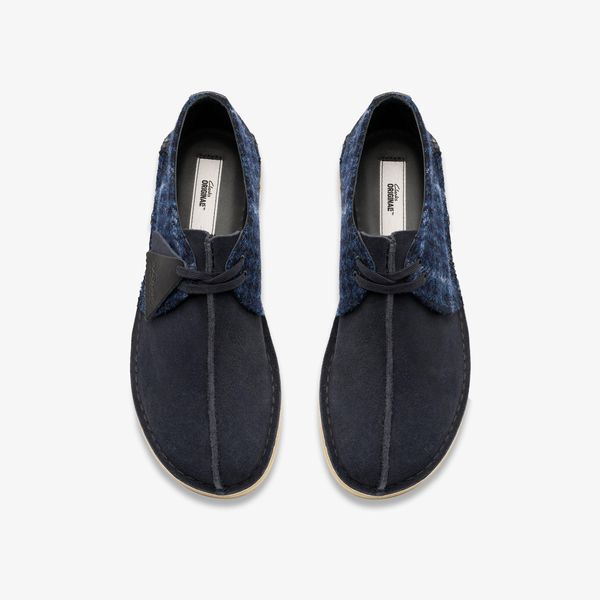 Mens Desert Trek Navy Tweed Shoes - Image 6