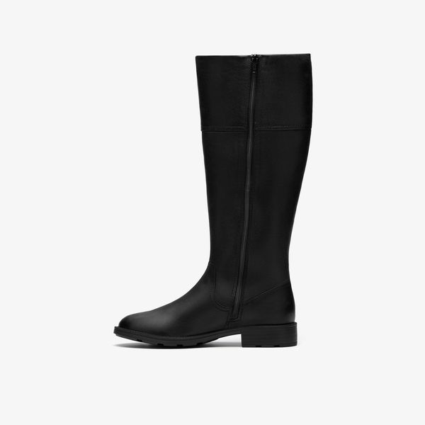 Womens Adalynn Hope Black Leather Knee High Boots - Image 2