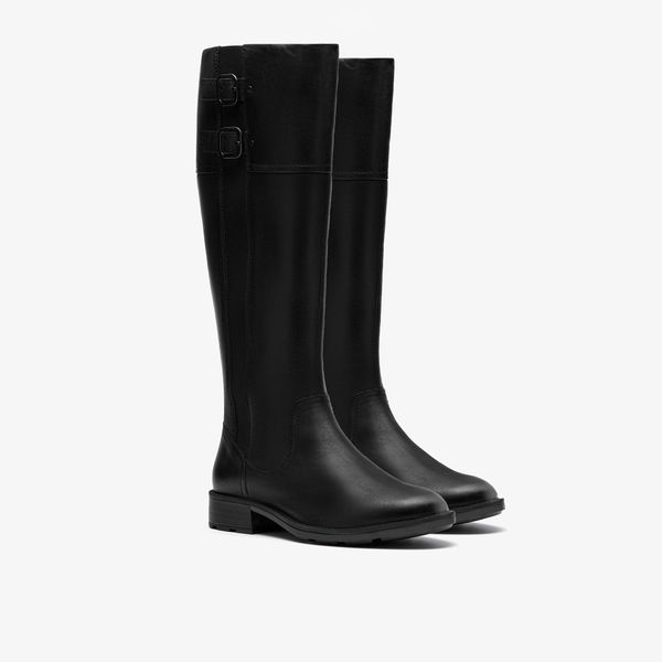 Womens Adalynn Hope Black Leather Knee High Boots - Image 4