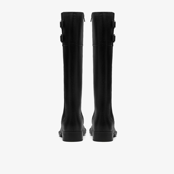 Womens Adalynn Hope Black Leather Knee High Boots - Image 5