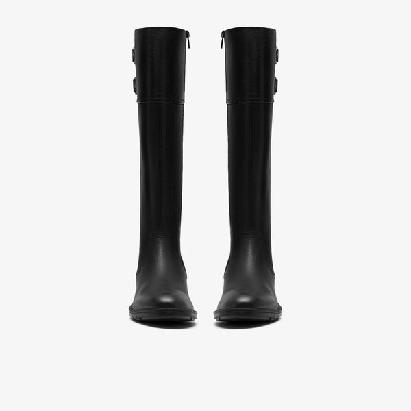 Womens Adalynn Hope Black Leather Knee High Boots - Image 6