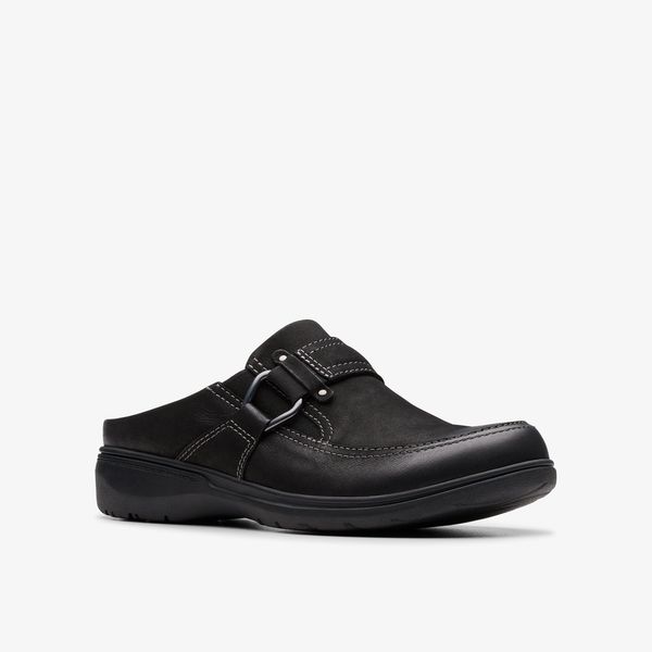 Womens Carleigh Viola Black Nubuck Clogs & Mules - Image 4