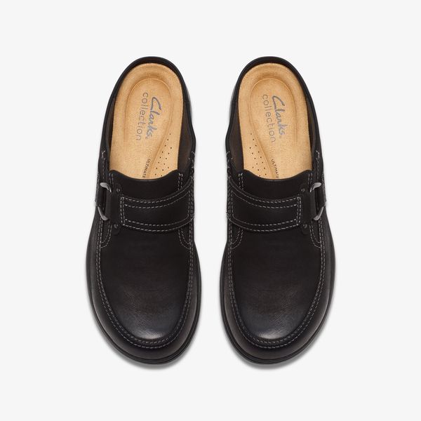 Womens Carleigh Viola Black Nubuck Clogs & Mules - Image 6