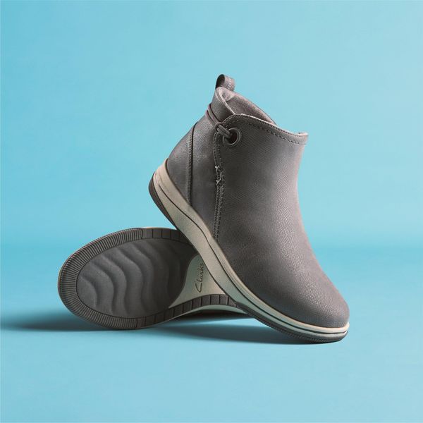 Womens Breeze Derby Dark Grey Ankle Boots - Image 3