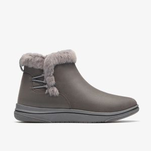 Womens Breeze Fur Dark Grey Ankle Boots
