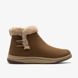 Womens Breeze Fur Dark Tan Ankle Boots