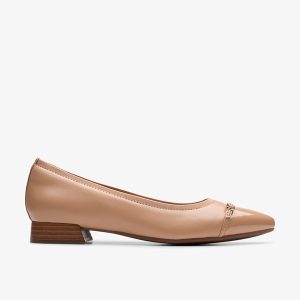 Womens Natalyn Dk Beige Leather Slip-Ons