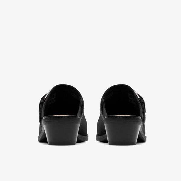 Womens Danyelle Mist Black Leather Clogs & Mules - Image 5