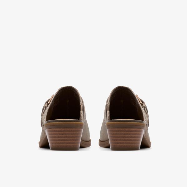 Womens Danyelle Mist Light Taupe Leather Clogs & Mules - Image 5