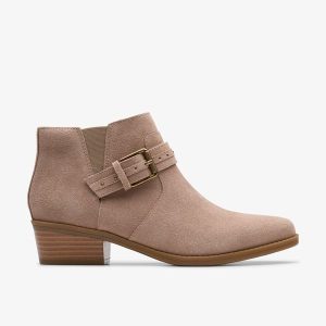 Womens Danyelle Wish Light Taupe Suede Ankle Boots