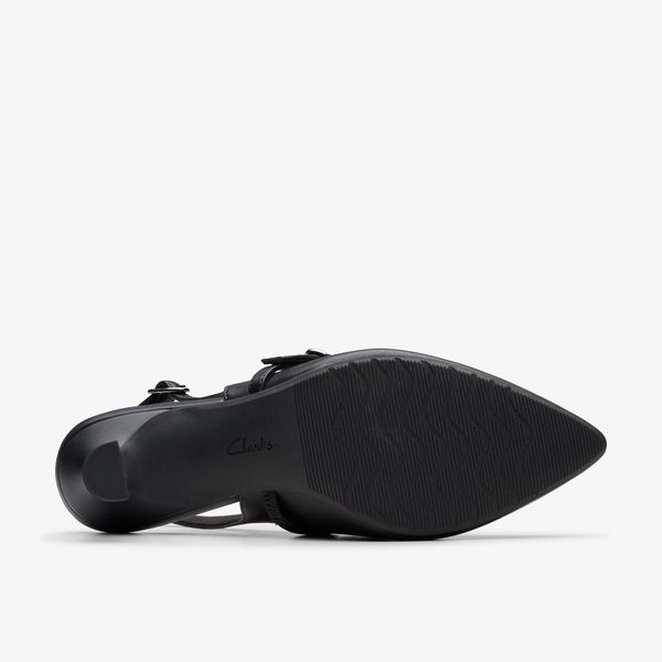 Womens Kataleyna Ruby Black Leather Pumps - Image 3