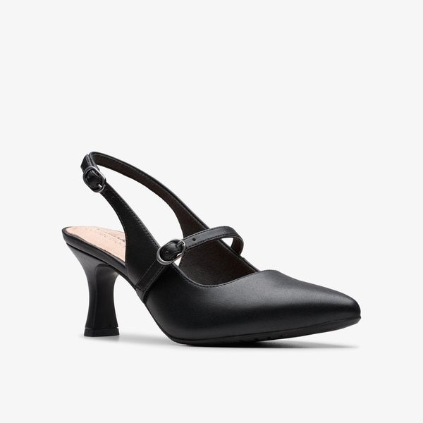 Womens Kataleyna Ruby Black Leather Pumps - Image 4
