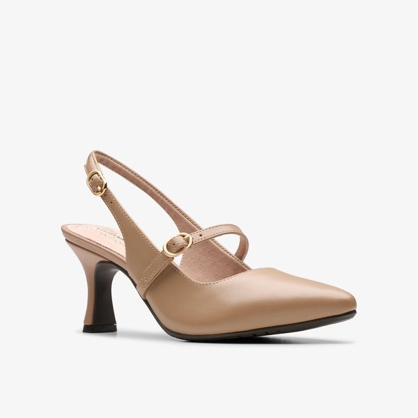 Womens Kataleyna Ruby Warm Beige Leather Pumps - Image 4