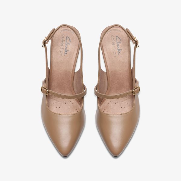Womens Kataleyna Ruby Warm Beige Leather Pumps - Image 6