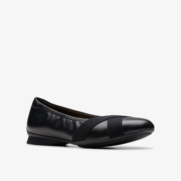 Womens Jazmynn Gem Black Leather Flats - Image 4