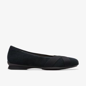 Womens Jazmynn Gem Black Suede Slip-Ons