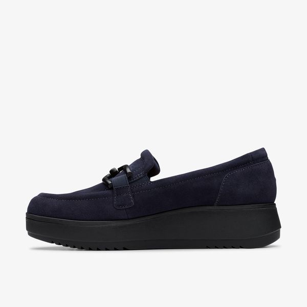 WOMENS Zylah Top Navy Suede Slip-Ons - Image 2