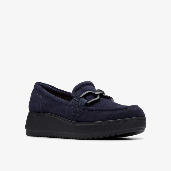 WOMENS Zylah Top Navy Suede Slip-Ons - Image 4