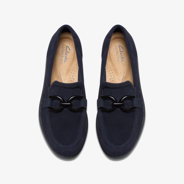 WOMENS Zylah Top Navy Suede Slip-Ons - Image 6
