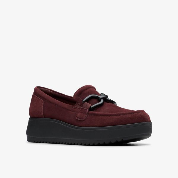 Womens Zylah Top Plum Suede Slip-Ons - Image 4