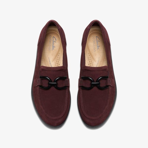 Womens Zylah Top Plum Suede Slip-Ons - Image 6