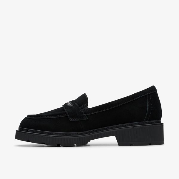 Womens Lauryl Step Black Suede Slip-Ons - Image 2