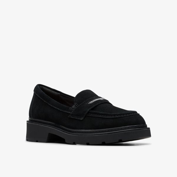 Womens Lauryl Step Black Suede Slip-Ons - Image 4