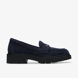 Womens Lauryl Step Navy Suede Loafers