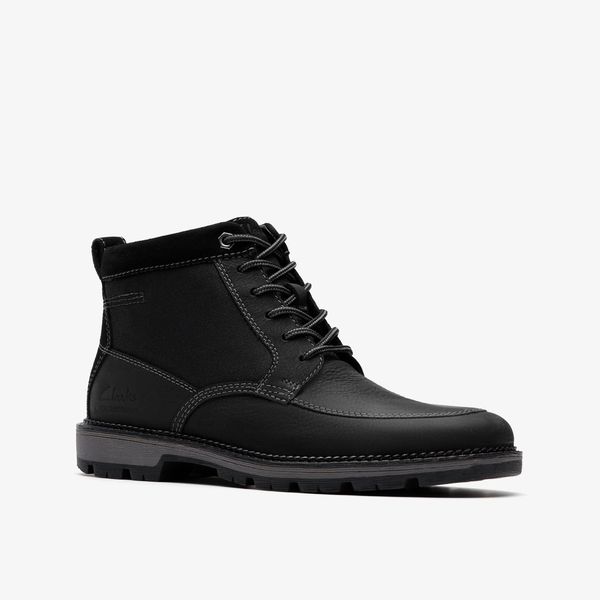 Mens Maplewalk Rise Black Leather Ankle Boots - Image 4