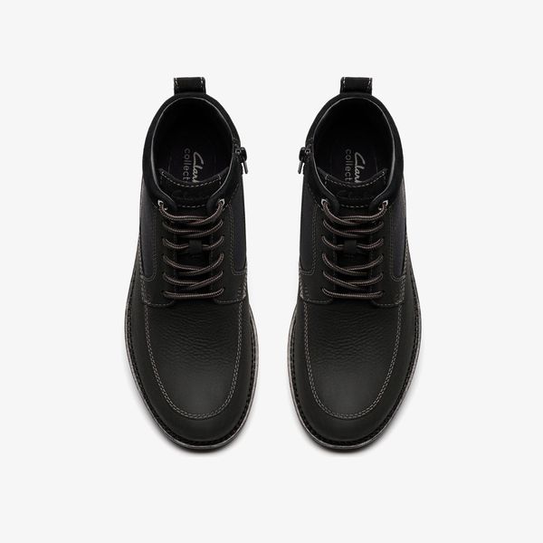 Mens Maplewalk Rise Black Leather Ankle Boots - Image 6