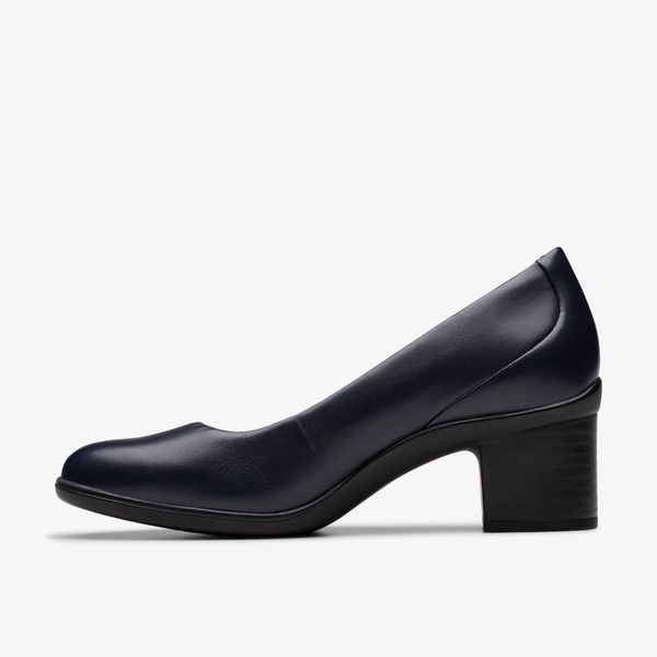 Womens Shaya Poppy Navy Leather Pumps - Image 2