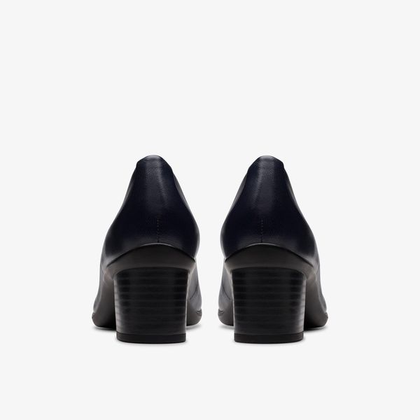 Womens Shaya Poppy Navy Leather Pumps - Image 5