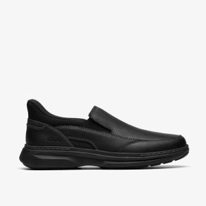Mens Craftwell Step Black Tumbled Slip-On Shoes