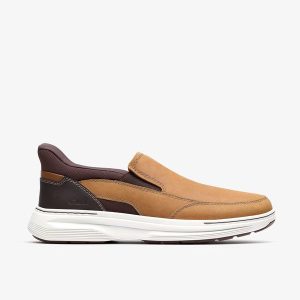 Mens Craftwell Step Light Brown Leather Slip-On Shoes