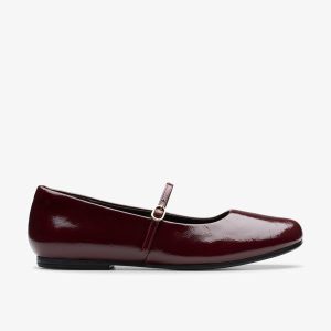 Womens Livia Sky Burgundy Patent Bar Shoes