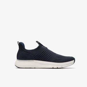 Mens Motion Trek IN Navy Knit Sneakers