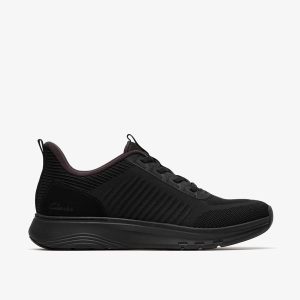 Mens Motion Trek LT Black Knit Sneakers