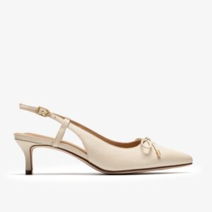 Zarey Bow Cream Leather